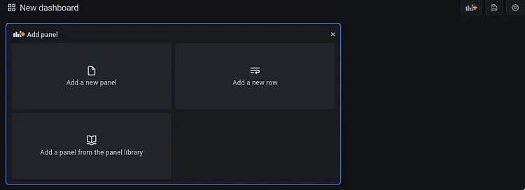 Your first dashboard! Not much to look at yet.
